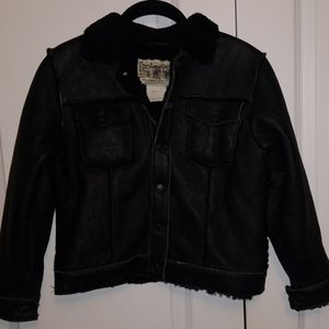 Vecchio Ponte child sz 7 black lambskin jacket